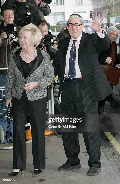 Eric Sykes and wife Edith Eleanore Milbrandt arrive at the South Bank Show Awards at The Savoy Hotel on January 27, 2006 in London, England. The 10th...