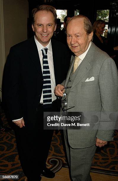 Nick Park and Peter Sallis arrive at the South Bank Show Awards, the10th annual awards rewarding excellence in everything from opera to pop music and...