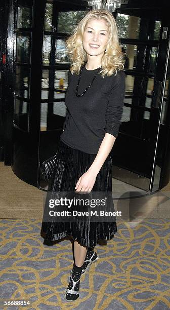 Rosamund Pike arrives at the South Bank Show Awards, the10th annual awards rewarding excellence in everything from opera to pop music and literature...