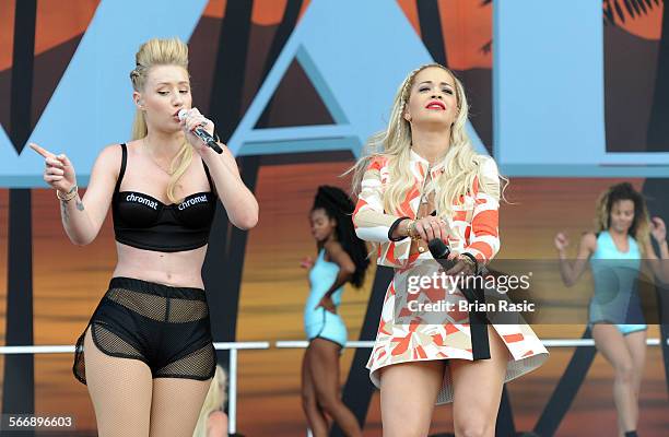 Yahoo! Wireless Festival, London, Britain - 04 Jul 2014, Iggy Azalea And Rita Ora