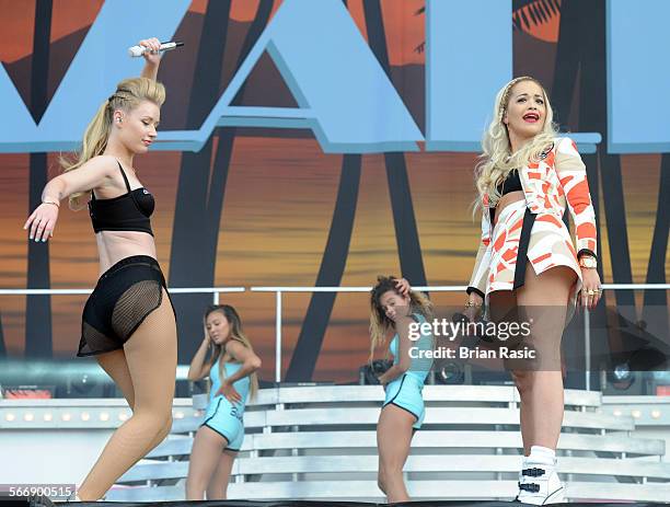 Yahoo! Wireless Festival, London, Britain - 04 Jul 2014, Iggy Azalea And Rita Ora