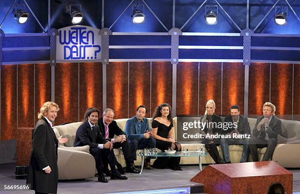 Entertainer Thomas Gottschalk and his guests on the couch, Karl-Heinz Grasser, Fiona Swarovski, Friedrich von Thun, Jan Josef Liefers, Cecilia...