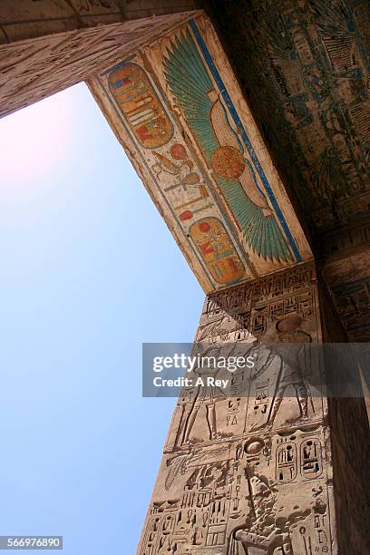 temple entrance - cartouche of ramses stock pictures, royalty-free photos & images