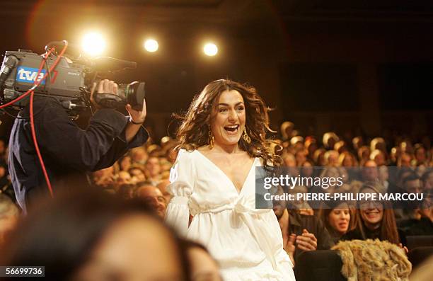 Spanish actress Candela Pena walks toward the stage after winning the best actress award for her role in 'Princesas' at the Goya awards, 30 January...