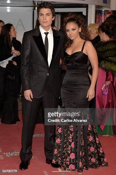 Singer Chenoa and boyfriend actor Alex Gonzalez attend the Goya Cinema Awards 2006, the main Spanish cinema awards, at Palacio de Congresos on...