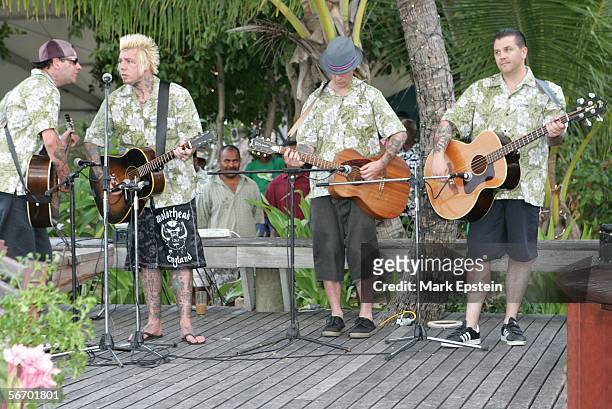 Rancid perform at Tony Hawk and Lhotse Merriam's wedding ceremony January, 12 2006 on the Island of Tavarua in Fiji.