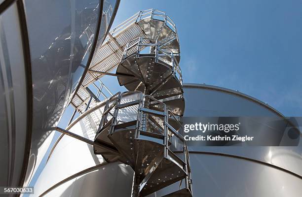 stainless steel fermentation tanks with staircase - fermenting tank stock pictures, royalty-free photos & images