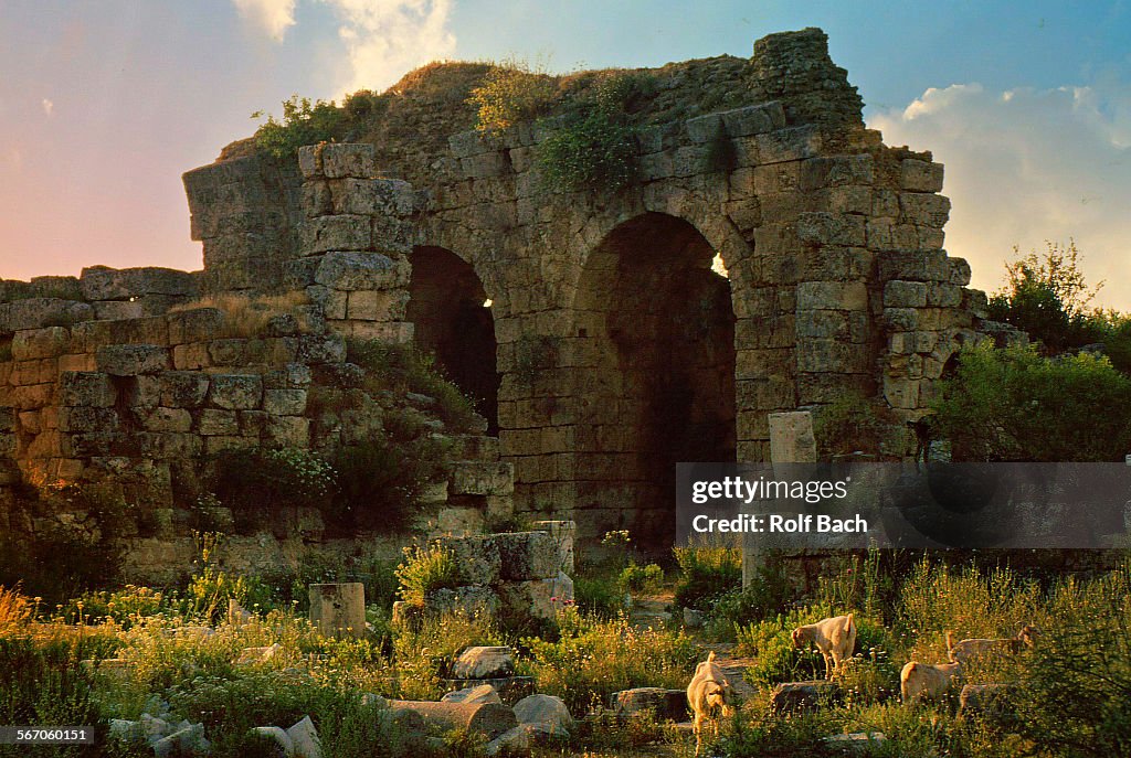 Turkey, ruins in Perge- early evening