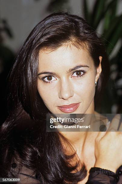 Portrait of the Spanish actress and TV presenter Arancha Del Sol, 15th December 1995, Madrid, Spain. .