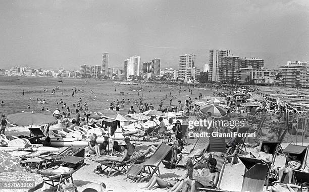 Benidorm 1964, when it was a small town that began to receive tourism Benidorm, Alicante, Spain. .