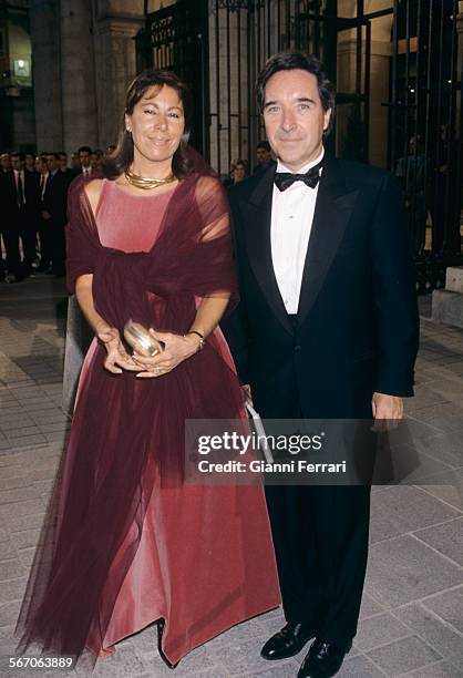 The Spanish TV presenter Inaqui Gabilondo with his wife Lola Carretero Madrid, Spain. .