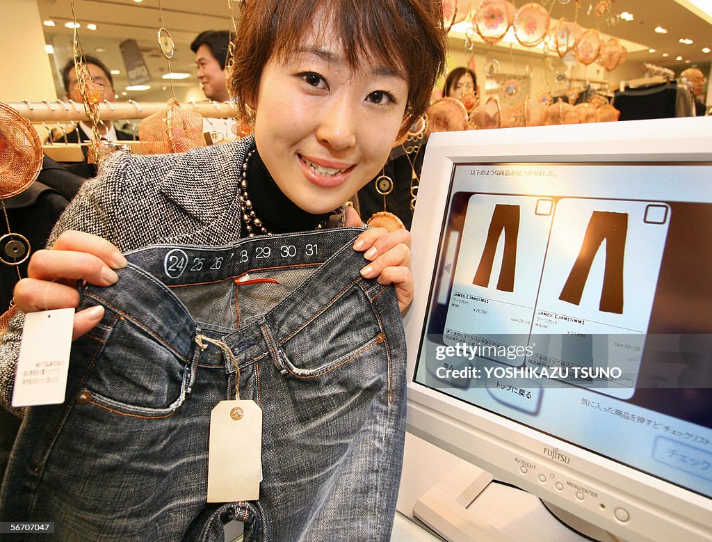 A sales clerk of Tokyo's Mitsukoshi depa