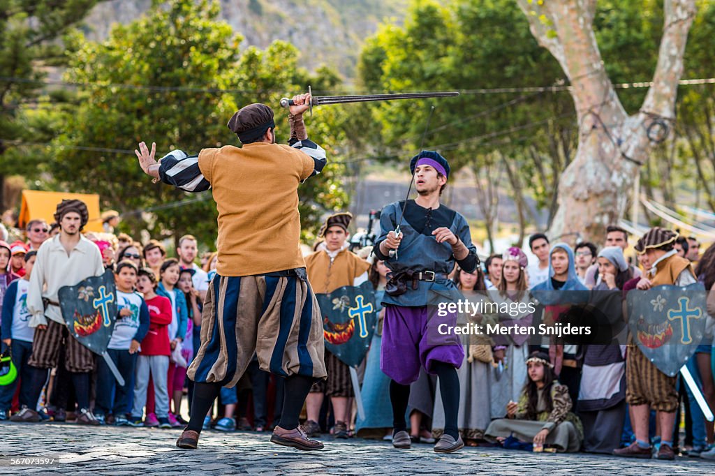 Sword fighting at Machico festival