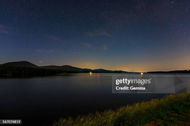 starry starry night - ashokan reservoir stock pictures, royalty-free photos & images