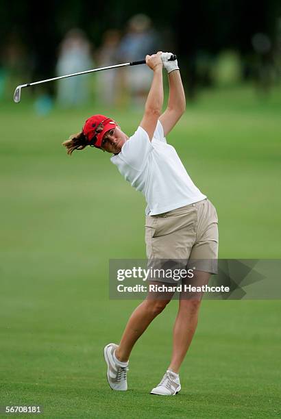 Eathorne of Canada in action during round two of the Women's World Cup of Golf at the Gary Player Country Club, Sun City on January 21, 2006 in Sun...