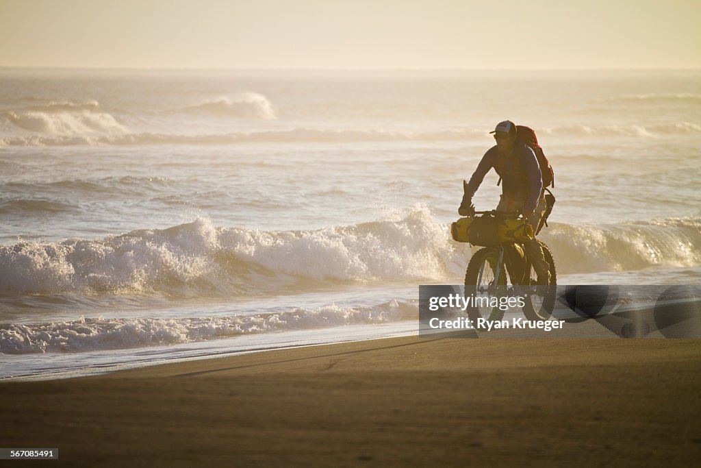 Man Fatbiking