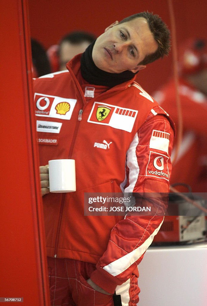 Ferrari Formula One driver Germany's Mic