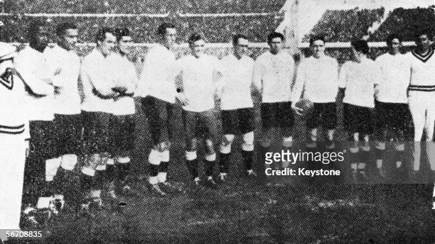 The Uraguayan football team - winners of the first World Cup competition, held in Uraguay, 1930.