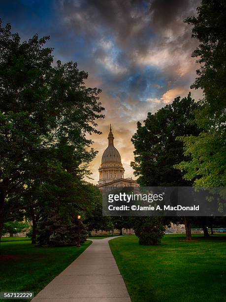 michigan capitol building - lansing stock pictures, royalty-free photos & images