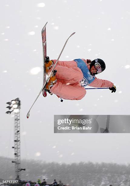 Grete Eliassen of Norway competes during the Women's Skiing Superpipe Finals at Winter X Games 10 on January 31, 2006 at Buttermilk Mountain in...