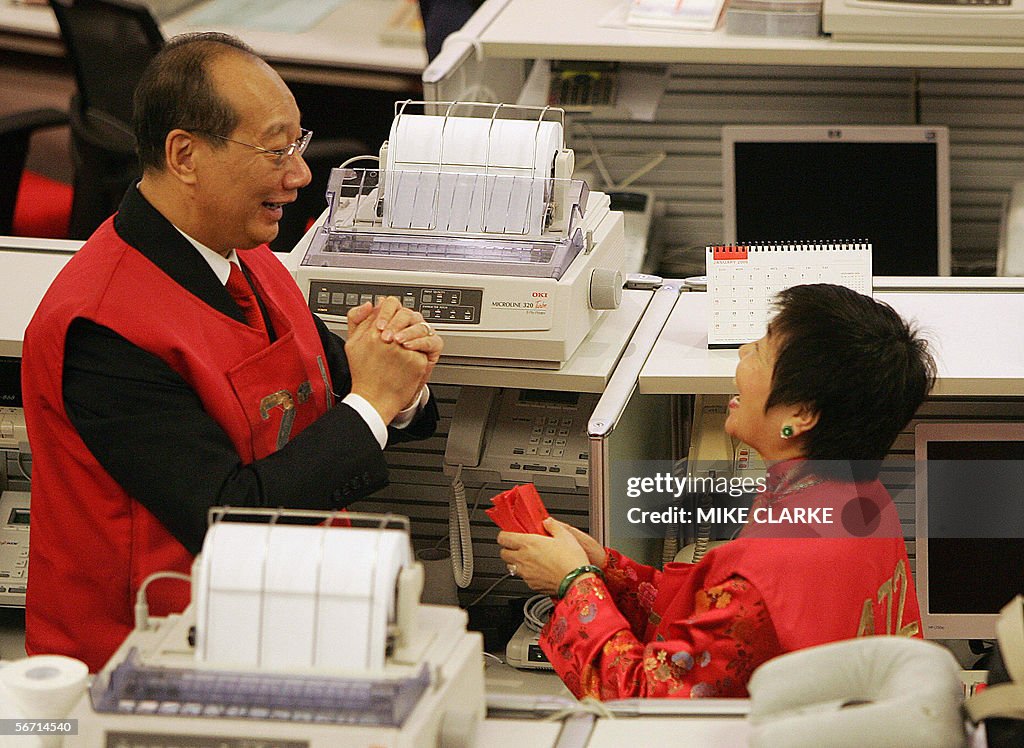 Traders at The Stock Exchange of Hong Ko