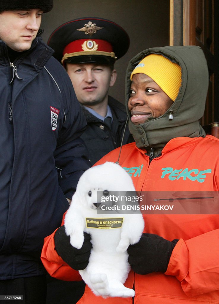 An activist from the Russian branch of G