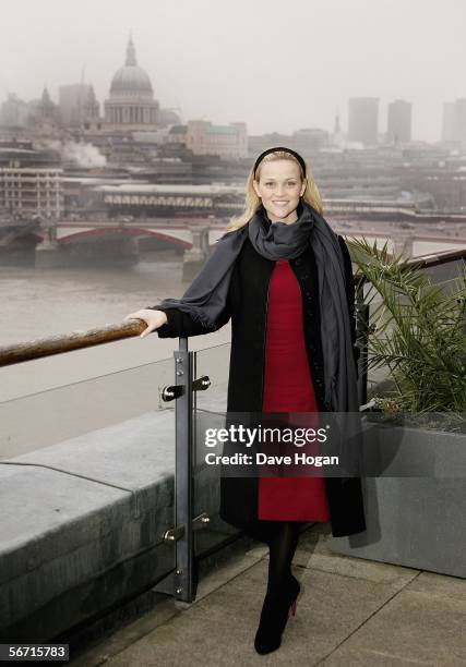 Actress Reese Witherspoon promotes her new film "Walk The Line," a Johnny Cash biopic, at The Oxo Tower on February 1, 2006 in London, England.