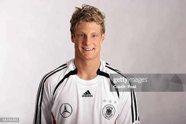 Marcel Jansen of Germany attends a photocall of the German National Football Team on January 31, 2006 in Duesseldorf, Germany.