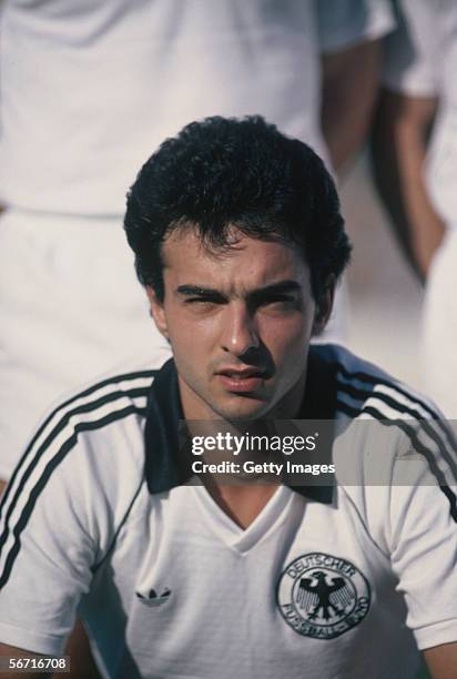 Hansi Muller of West Germany poses during the West German National Squad Photocall held in January 1981 in Germany.