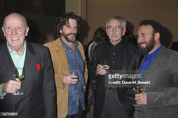 Richard Wilson, Greg Doran, Edward Albee and Anthony Sher attend the after party following the press night for 'Who's Afraid Of Virginia Woolf?,' at...