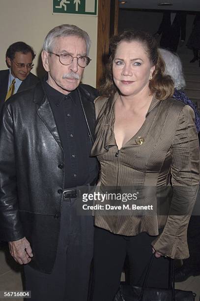 Edward Albee and Kathleen Turner attend the after party following the press night for 'Who's Afraid Of Virginia Woolf?' at the Aldwych theatre on...