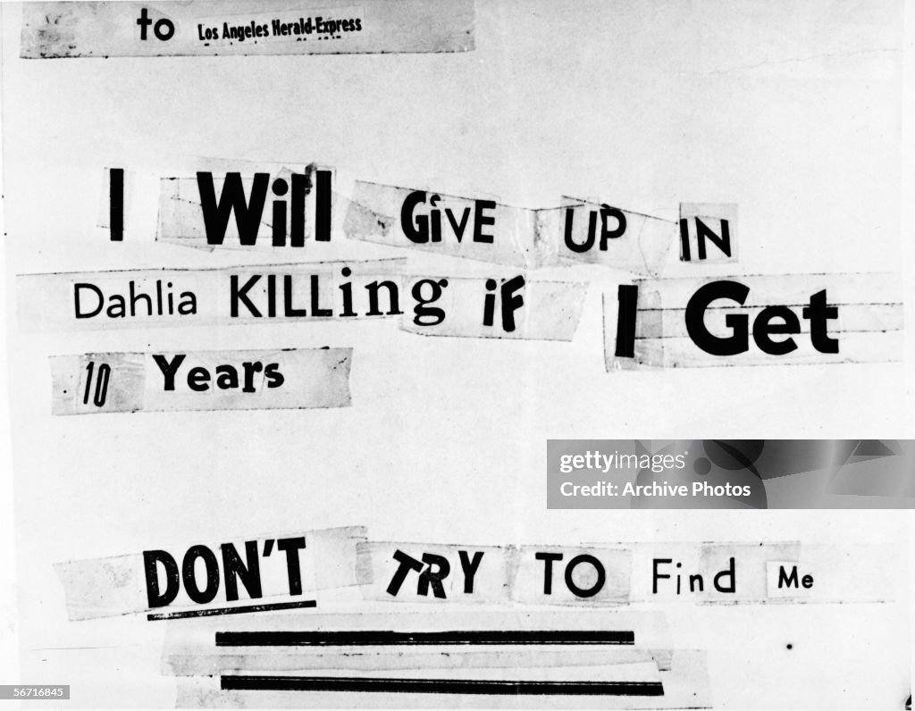 Black Dahlia Murder Letter
