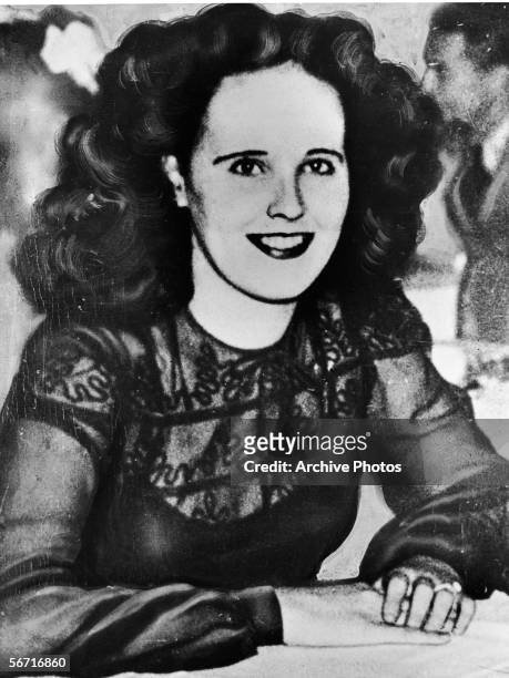 Portrait of aspiring American actress and murder victim Elizabeth Short , 1940s. Short became known as the Black Dahlia after her body was discovered...