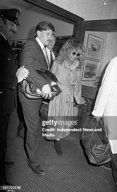 Singer Tina Turner at Dublin Airport, circa May 1987..