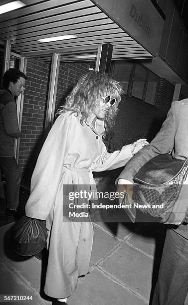 Singer Tina Turner at Dublin Airport, circa May 1987..