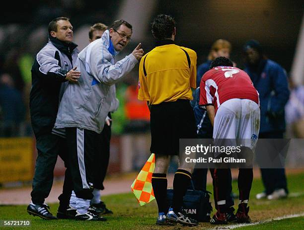 Caretaker manager Terry Westley of Derby County reacts after Michael Johnson of Derby County was sent off for a challenge on Paul Ifill of Sheffield...