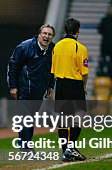 Manager Neil Warnock of Sheffield United makes his feelings known to the referee's assistant during the Coca-Cola Championship match between Derby...