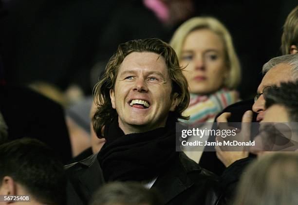 Former Liverpool player Steve McManaman looks on during the Barclays Premiership match between Liverpool and Birmingham City at Anfield on February...