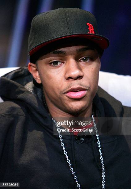 Rapper/actor Bow Wow appears onstage during a taping of MTV2's "Hip Hop" at the MTV Times Square Studios on February 1, 2006 in New York City.