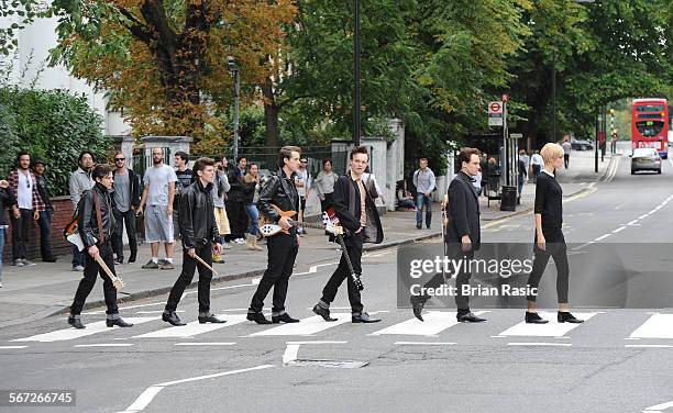 Cast Of New West End Theatre Show 'Backbeat', Abbey Road, London, Britain - 01 Sep 2011, William Payne , Oliver Bennett , Andrew Knott , Daniel Healy...