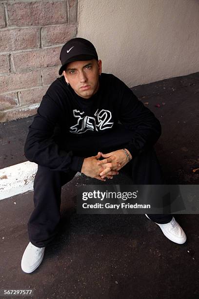 Rapper Eminem is photographed for Los Angeles Times on April 11, 2000 in Los Angeles, California. PUBLISHED IMAGE. CREDIT MUST READ: Gary...