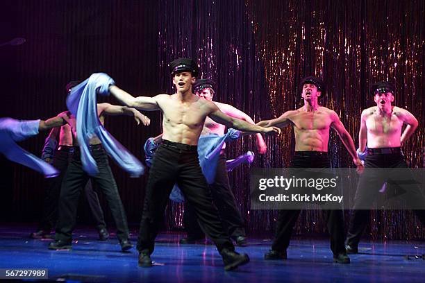 FullMonty13.KMThe main cast member Patrick Wilson leads the casst members in the final scene were they strip to the Full Monty.