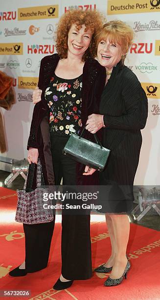 Hannelore Hoger and her daughter Nina Hoger arrive for the Goldene Kamera Awards at the Axel Springer building February 2, 2006 in Berlin, Germany.