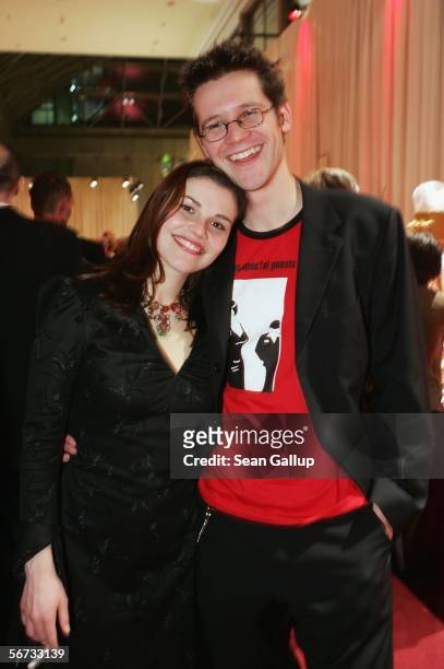 Actress Katharina Wackernagel and friend Jonas Grosch attend the after-party to the Goldene Kamera Awards at the Axel Springer building February 2,...