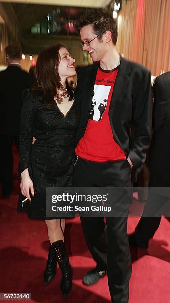 Actress Katharina Wackernagel and friend Jonas Grosch attend the after party to the Goldene Kamera Awards at the Axel Springer building February 2,...