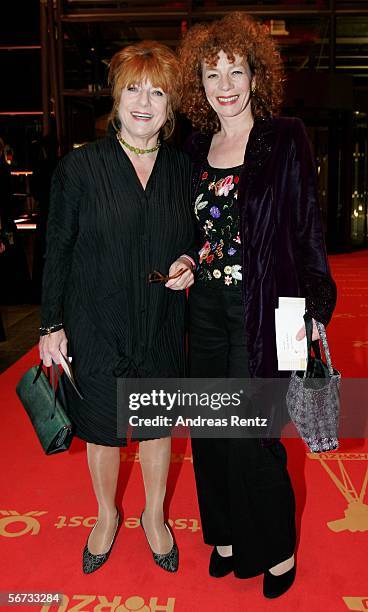 Hannelore Hoger and Nina Hoger arrive for the 'Goldene Kamera' Award on February 2, 2006 in Berlin, Germany