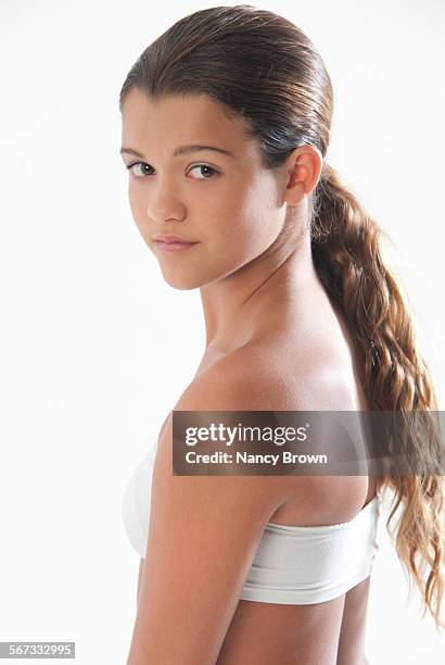 teenage girl head shot - girls in bras photos stock pictures, royalty-free photos & images