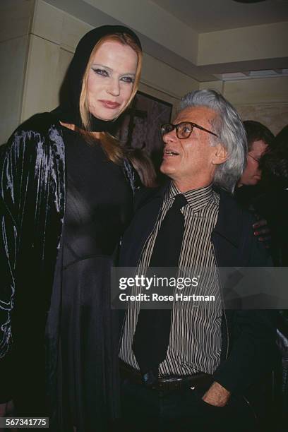 German model Veruschka von Lehndorff , and American fashion and portrait photographer, Richard Avedon, attending the NY Magazine party, New York...