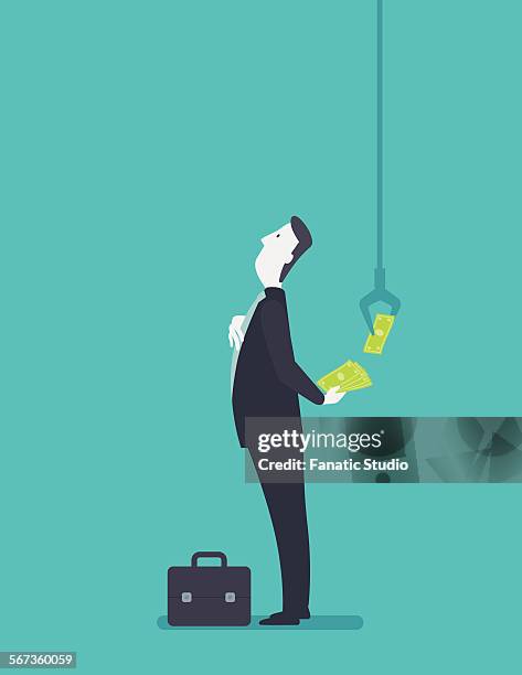 illustrative image of businessman giving bribe - corruption stock illustrations