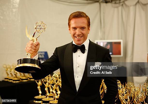 Emmys.ALS Damien Lewis with his Emmy at the 64th Annual Primetime Emmy Awards Show on September 23, 2012 at Nokia Theatre L.A. Live, Los Angeles,...